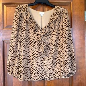 J Crew Leopard Print Blouse